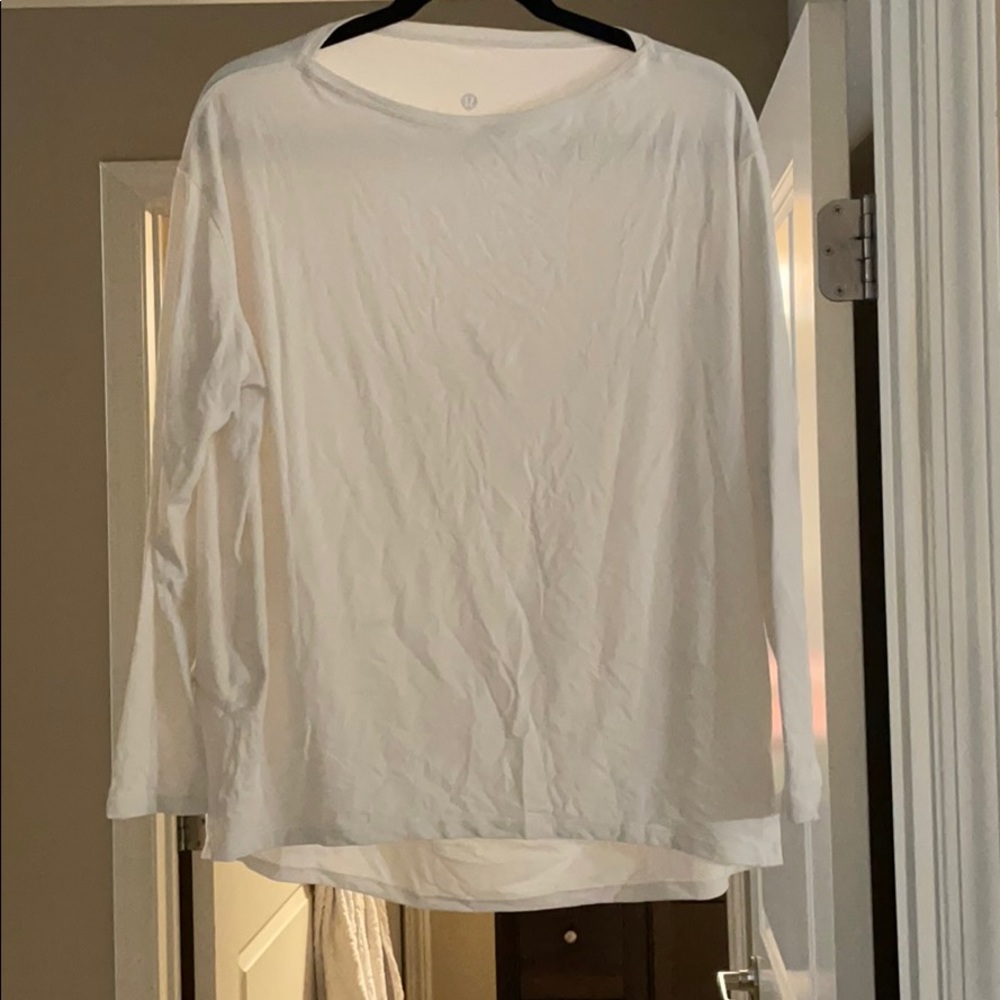 White long sleeve warm up athleisure